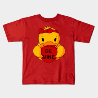 Be Mine Valentine Rubber Duck Kids T-Shirt